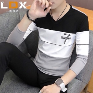 ÁO THUN NAM CỔ TIM DÀI TAY
