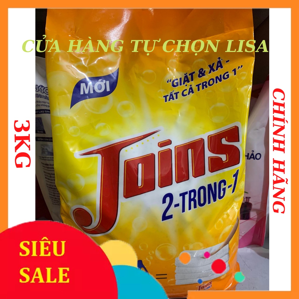 Bột giặt Joins 2 trong 1 túi 3kg(mới)