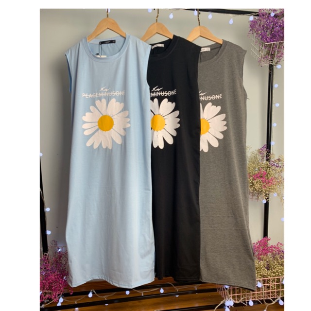 [ Mã FAMAYWA2 giảm 10K đơn 50K] Đầm suông sát nách in hình hoa cúc