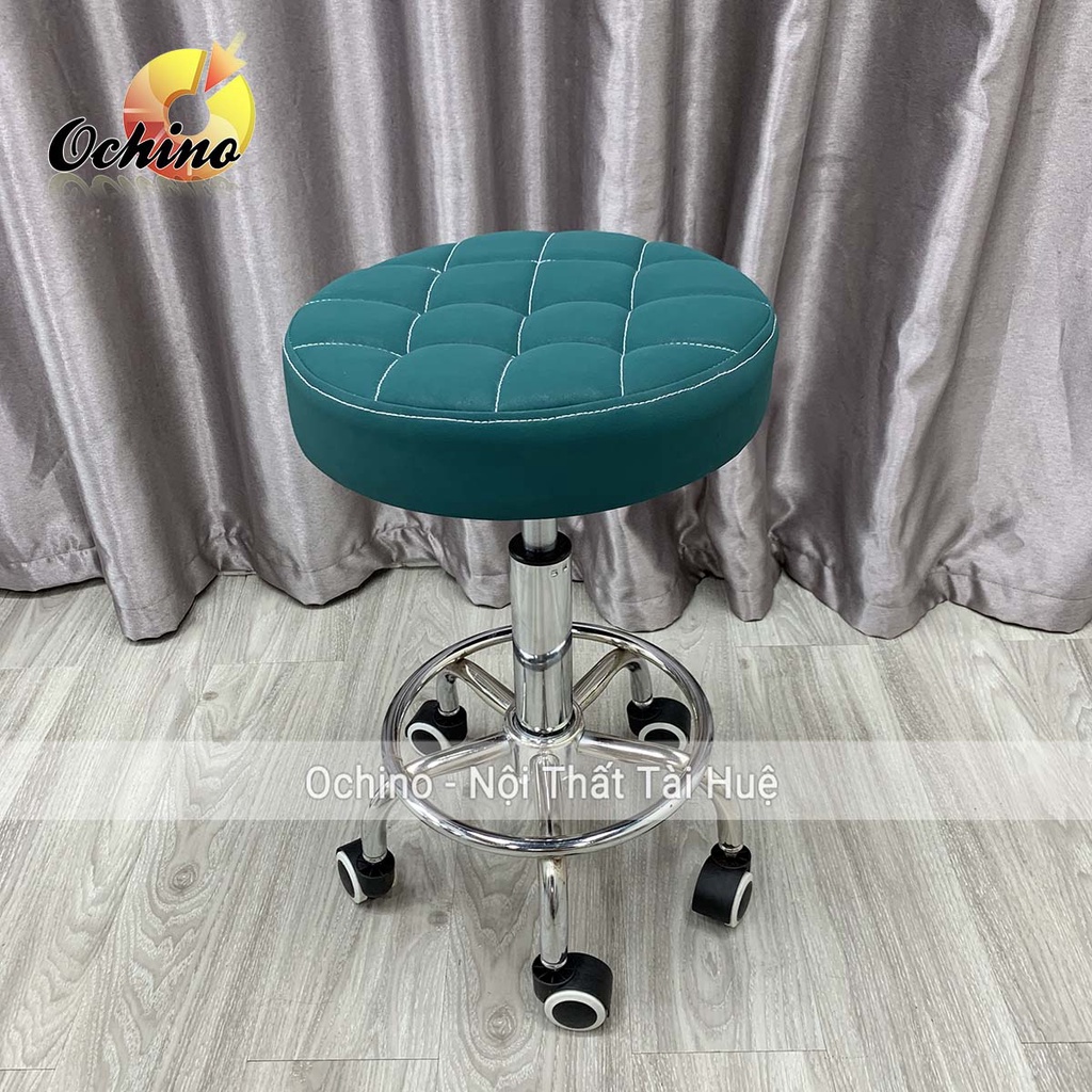 Ghế Spa, Ghế Trang Điểm Xoay Nâng Hạ Điều Chỉnh Độ Cao Thấp Từ 40-55Cm Mẫu Tròn múi Sang Chảnh (Ảnh Thật)