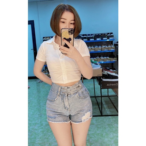 [Ảnh Thật] Quần Shorts bò nữ, độ dài vừa đẹp không lộ mông, cạp cao che bụng QS01