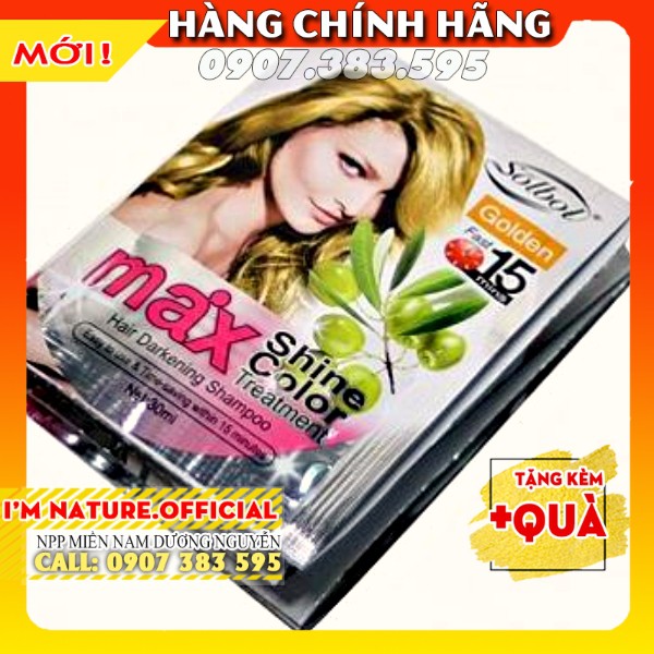 1 Gói Dầu Gội Nhuộm Nâu Hạt Dẻ Max Shine Color + Tặng Bao Tay (Phủ Bạc)