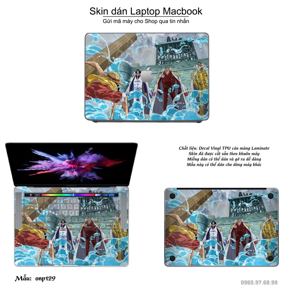 Skin dán Macbook mẫu One Piece (đã cắt sẵn, inbox mã máy cho shop)