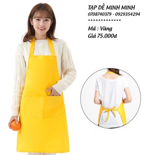 [ Nhà của Ang] Tạp dề nhân viên trà sữa - cafe màu vàng kaki- Tạp dề yếm đồng phục nam nữ hàng chuẩn
