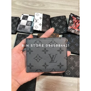 Ví da nam LV gập ngang cao cấp, Bóp gấp ngang LV nhỏ gọn tiện lợi giá rẻ, Bin Store