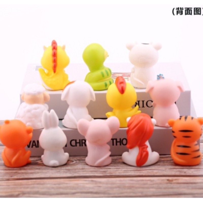 Bộ tượng 12 con giáp trang trí bánh kem