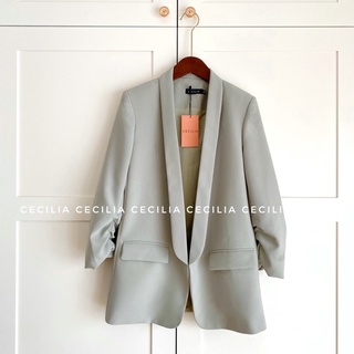Áo blazer estelle by cecilia màu xanh bạc hà nhạt mint ảnh thật chụp bởi - ảnh sản phẩm 5
