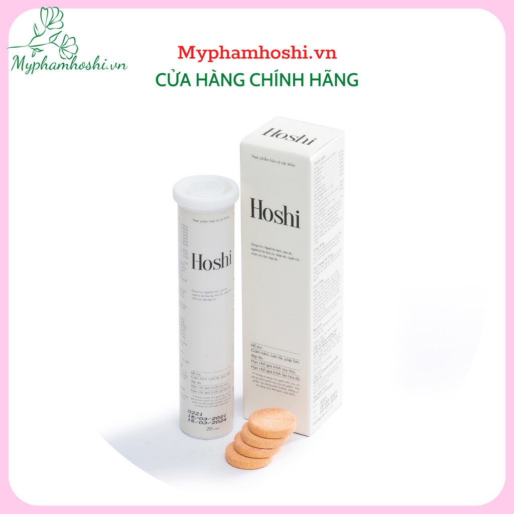 Viên sủi Hoshi Nhật Bản - Hạn chế quá trình Oxy hóa, giảm sạm nám, tàn nhang, giúp da trắng, mịn đẹp hơn