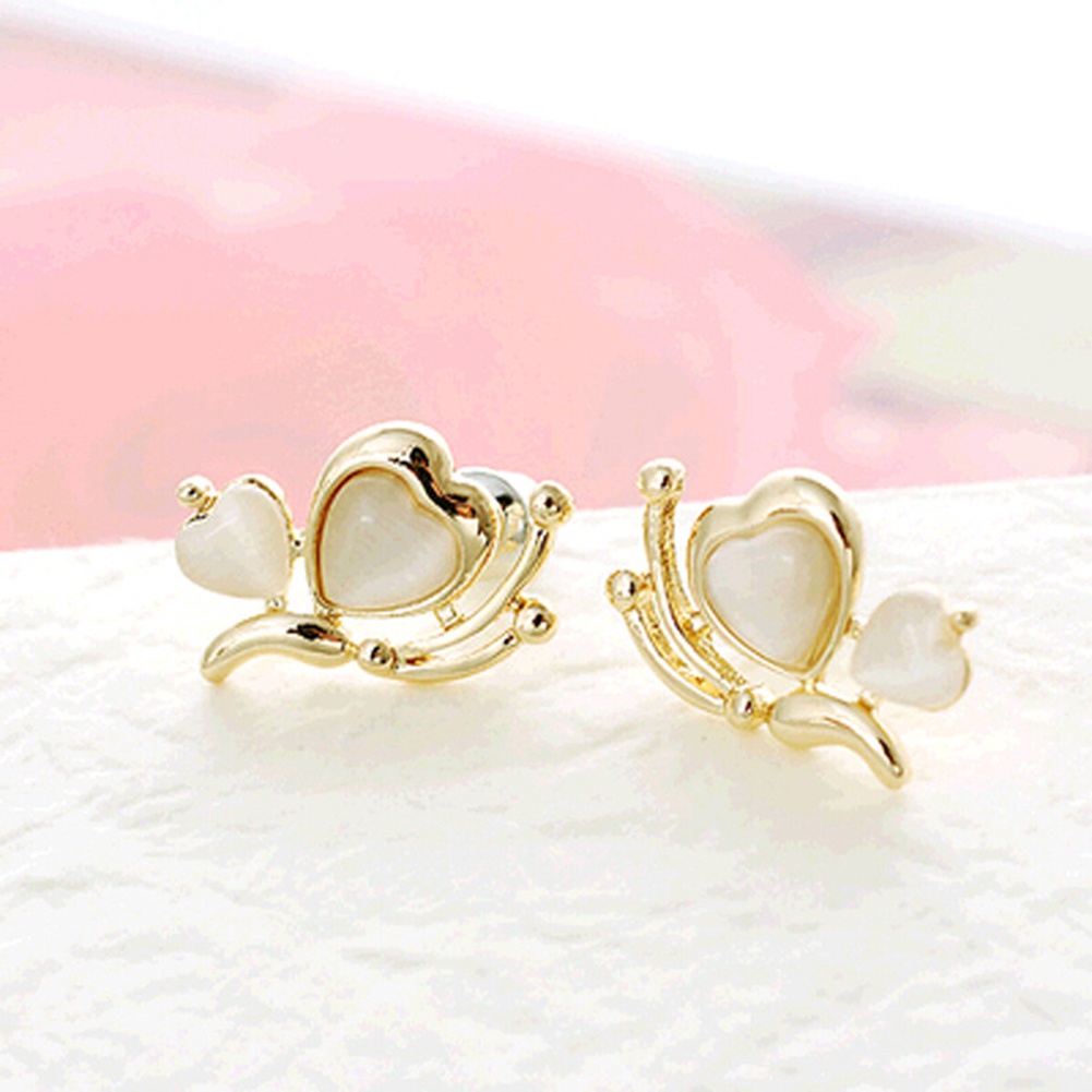 Bông tai mạ vàng hình bướm đính đá xinh xắn