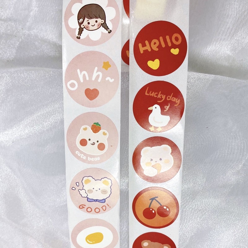 Cuộn 500 tem nhãn dán sticker size 2.5cm / Ảnh thật