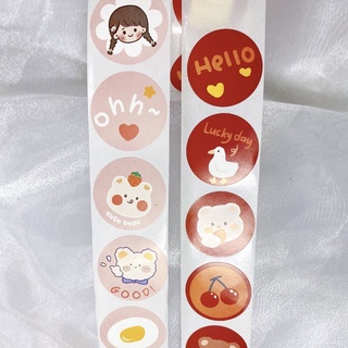 Cuộn 500 tem nhãn dán sticker size 2.5cm / Ảnh thật