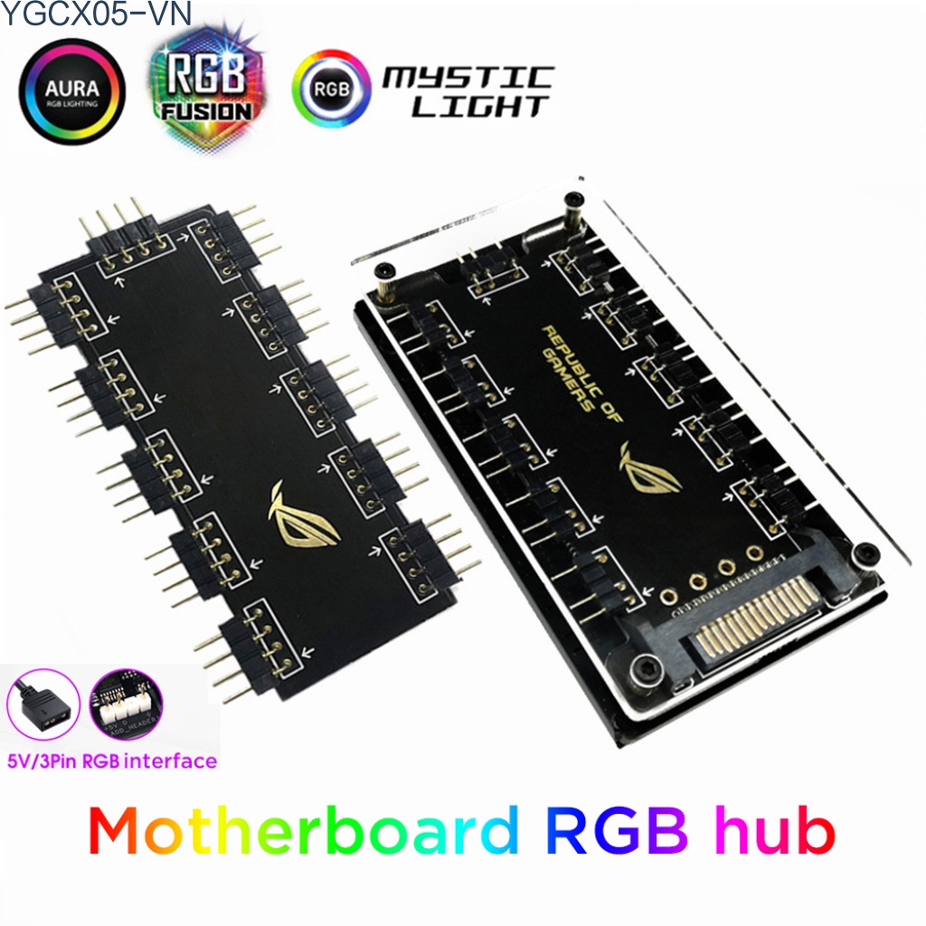 Bộ Chia Cáp Nguồn Sata 3 Pin 5v 10 Hub 3pin