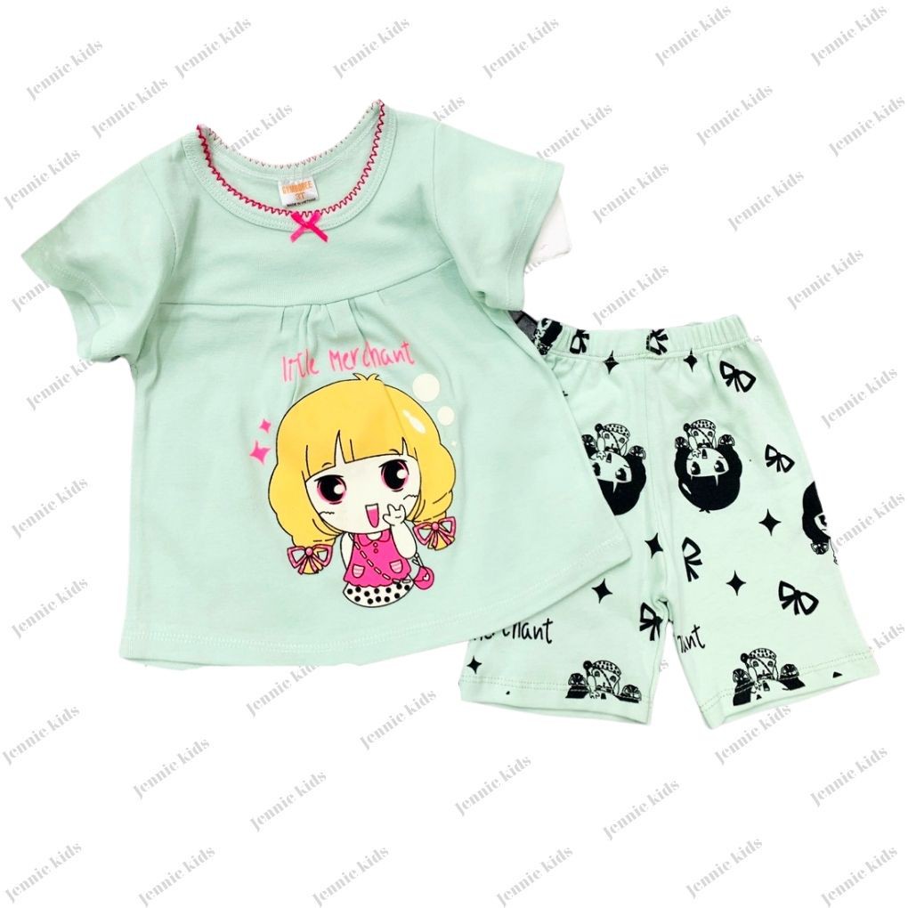 Đồ bộ bé gái 8-20kg kiểu babydoll vải cotton borrip JENNIE KIDS thấm hút mồ hôi tốt J215