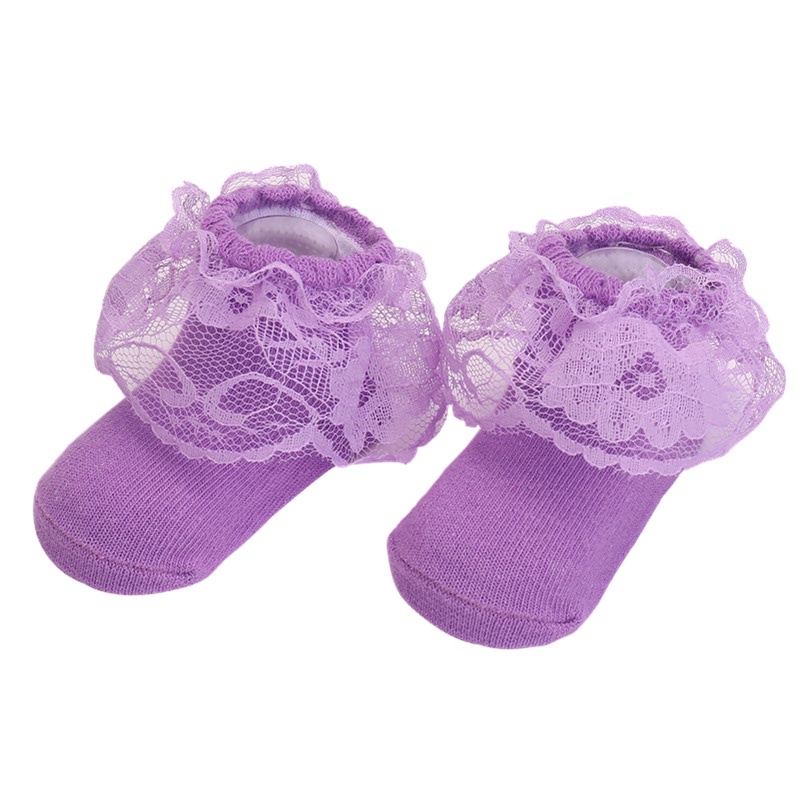 Tất Cotton Mềm Mại Phối Ren Hoa Thời Trang Xuân Hè Dành Cho Bé Gái