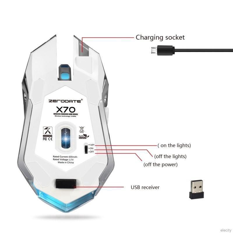 Chuột Gaming không dây tích hợp đèn LED nhiều màu | BigBuy360 - bigbuy360.vn