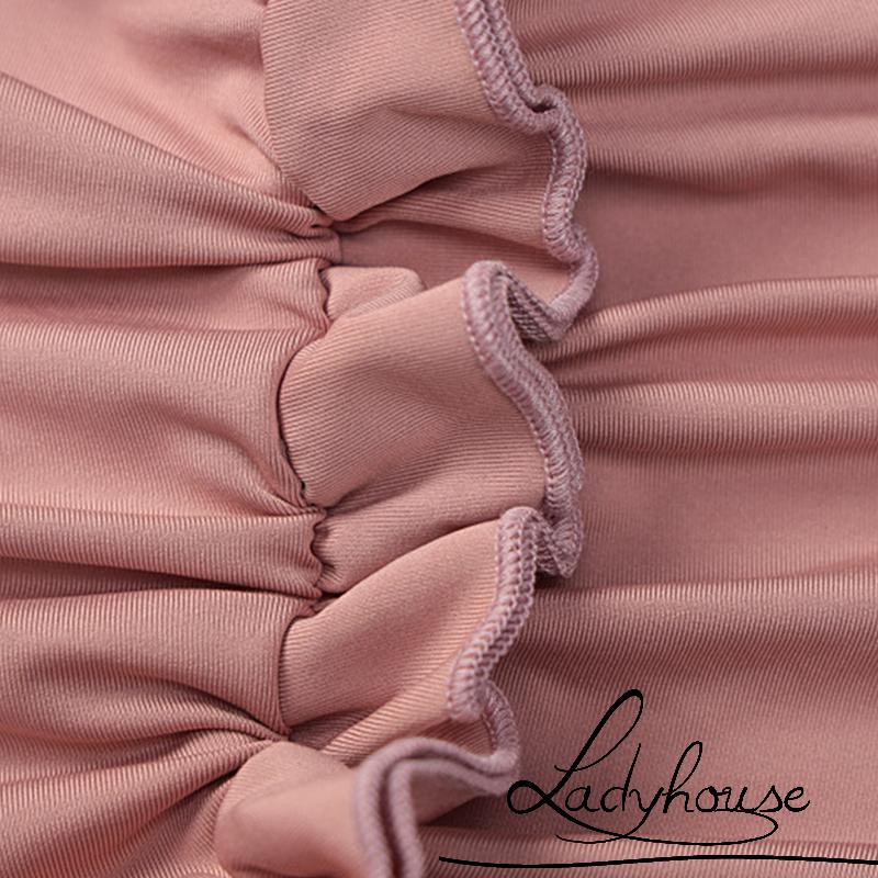 Ldd-bộ 2 Món Áo Croptop Hai Dây + Chân Váy Ngắn Eo Cao Thắt Nơ Màu Trơn Cho Nữ Dự Tiệc/Tiệc Tùng/Tiệc Tùng