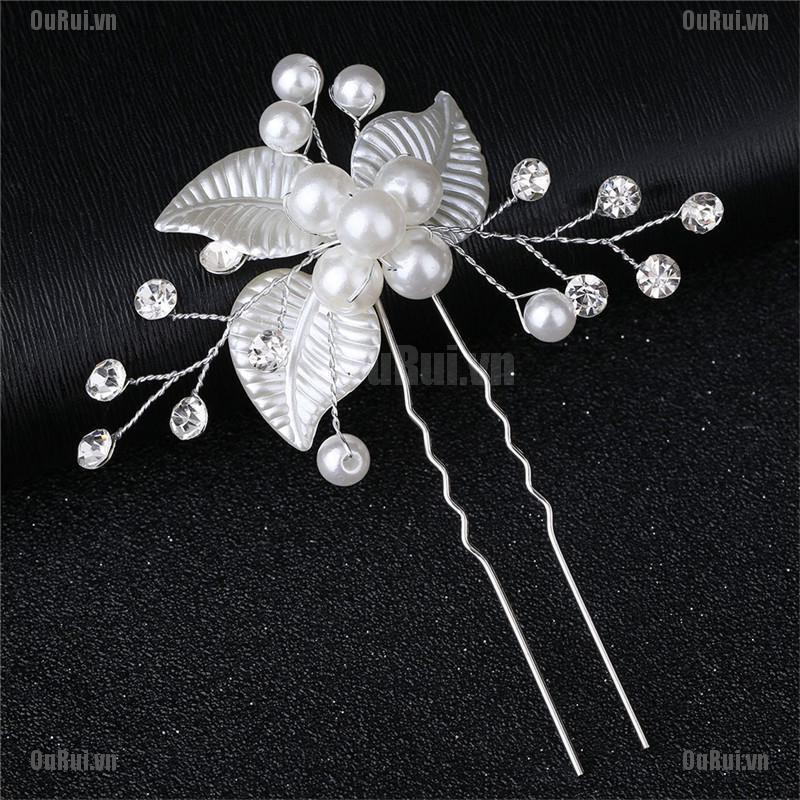 (FCC) Lược Cài Tóc Cô Dâu Đính Ngọc Trai Đáng Yêu