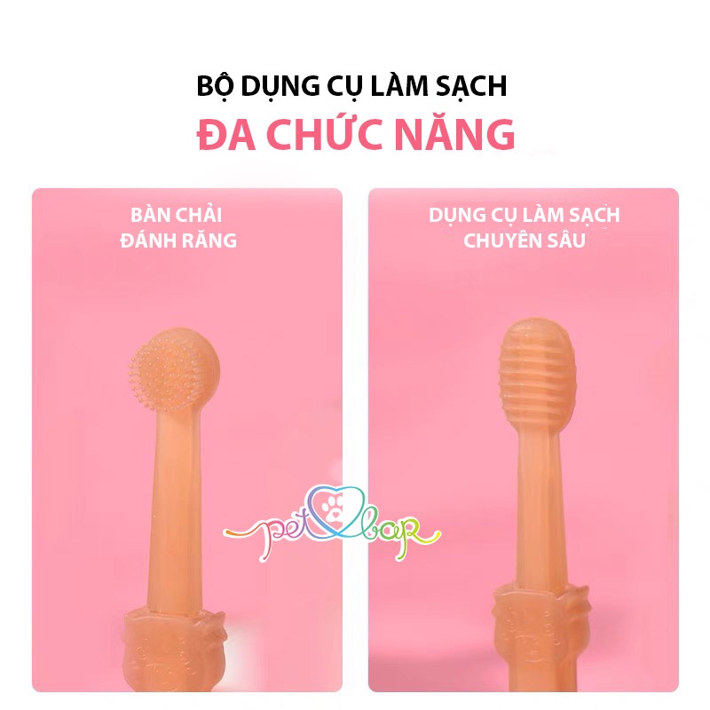 Bộ dụng cụ chăm sóc răng miệng chuyên dụng cho thú cưng - Combo Bàn chải, kem đánh răng và xịt miệng cho chó mèo