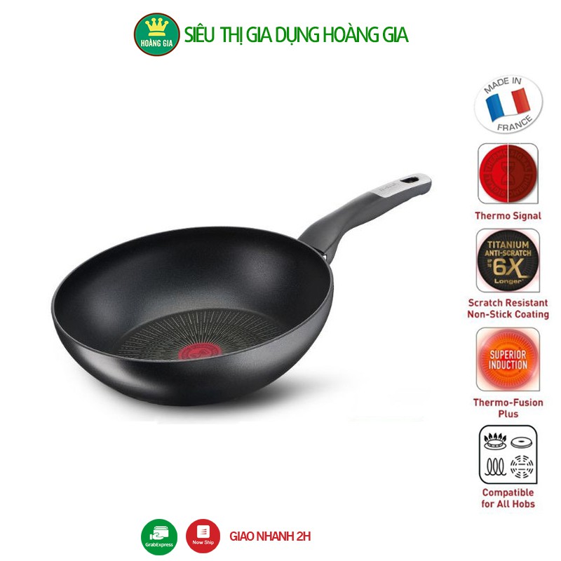 Chảo sâu lòng chống dính 6 lớp đáy từ Tefal Unlimited 28 cm chính hãng made in France