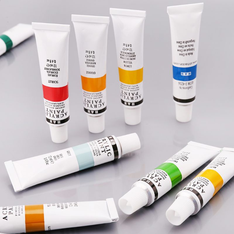 Set 24 Tuýp Màu Acrylic 12ml Vẽ Tranh Chuyên Dụng