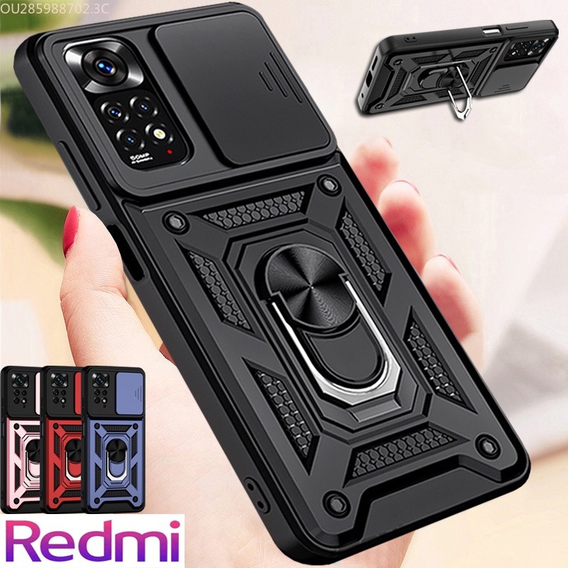 Ốp Điện Thoại Dạng Giáp Có Vòng Đỡ Nam Châm Chống Sốc Cho Xiaomi Redmi Note 11 8 PRO 4G 5G 11S 11PRO