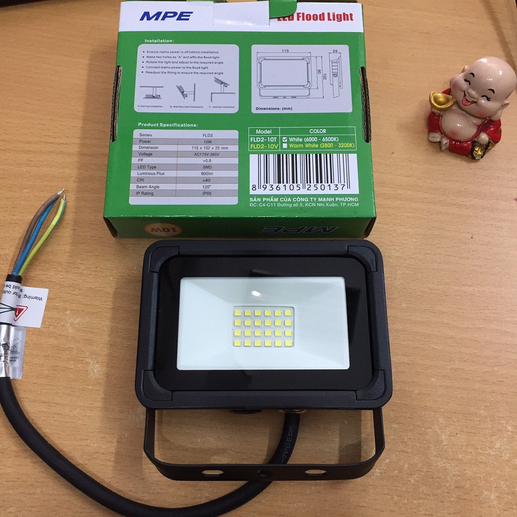 Đèn LED Flood Light MPE series FLD2 100W/ 150W/ 200W Ánh Sáng Trắng, Vàng – DIALux Công Nghệ Đức – Hàng Chính Hãng