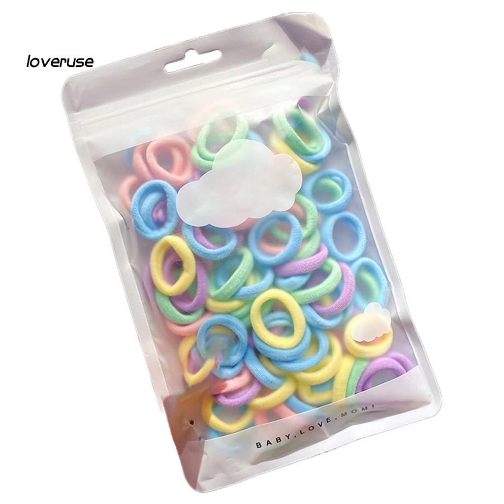 1 Túi Dây Buộc Tóc Scrunchies Nhiều Màu Sắc Đơn Giản Dành Cho Bé Gái