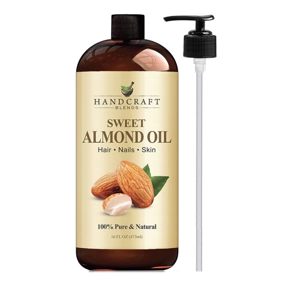 Dầu hạt hạnh nhân nguyên chất 100% Handcraft Blends Sweet Almond Oil 473ml USA
