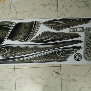 Bộ tem yamaha màu đen  hoa văn