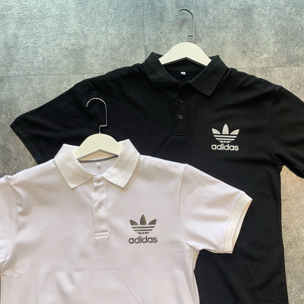 Áo polo tay ngắn có cổ ADJDAS SWOOSH (hình shop tự chụp) | BigBuy360 - bigbuy360.vn