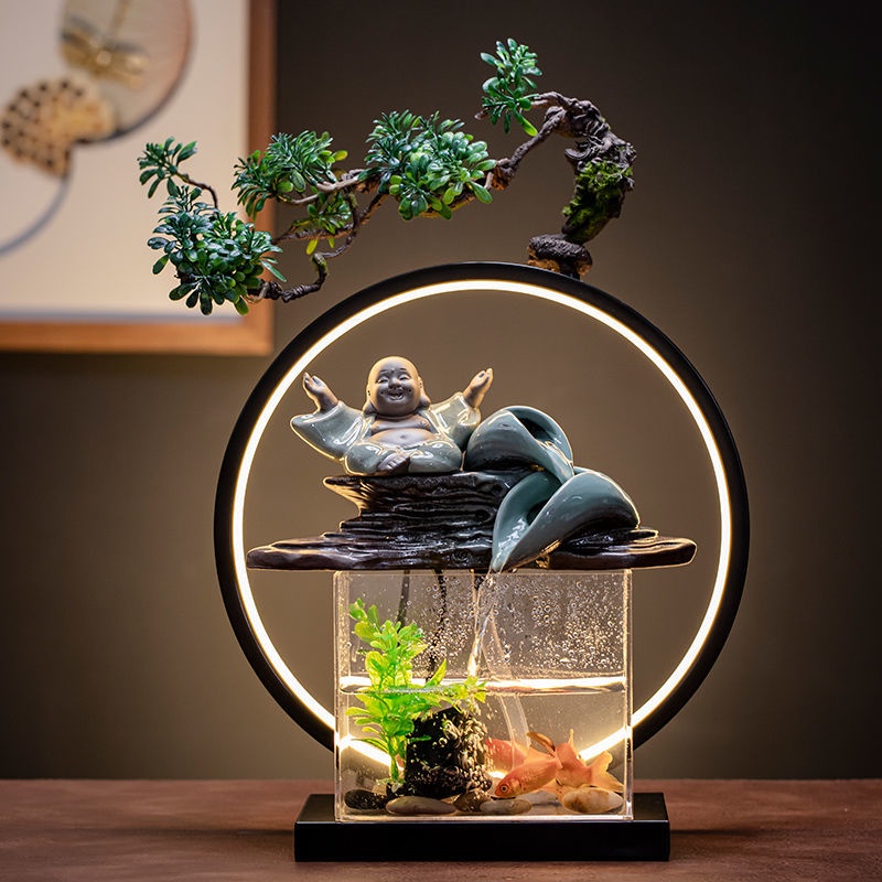 RNước chảy, kiếm tiền, trang trí, đài phun sáng tạo trong nhà, phòng khách, máy tính để bàn văn phòng, tân gia, quà tặng