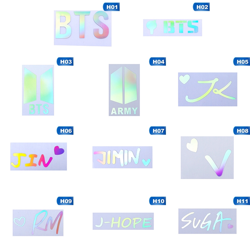 Nhãn Dán Trang Trí In Tên Các Thành Viên Nhóm Bts