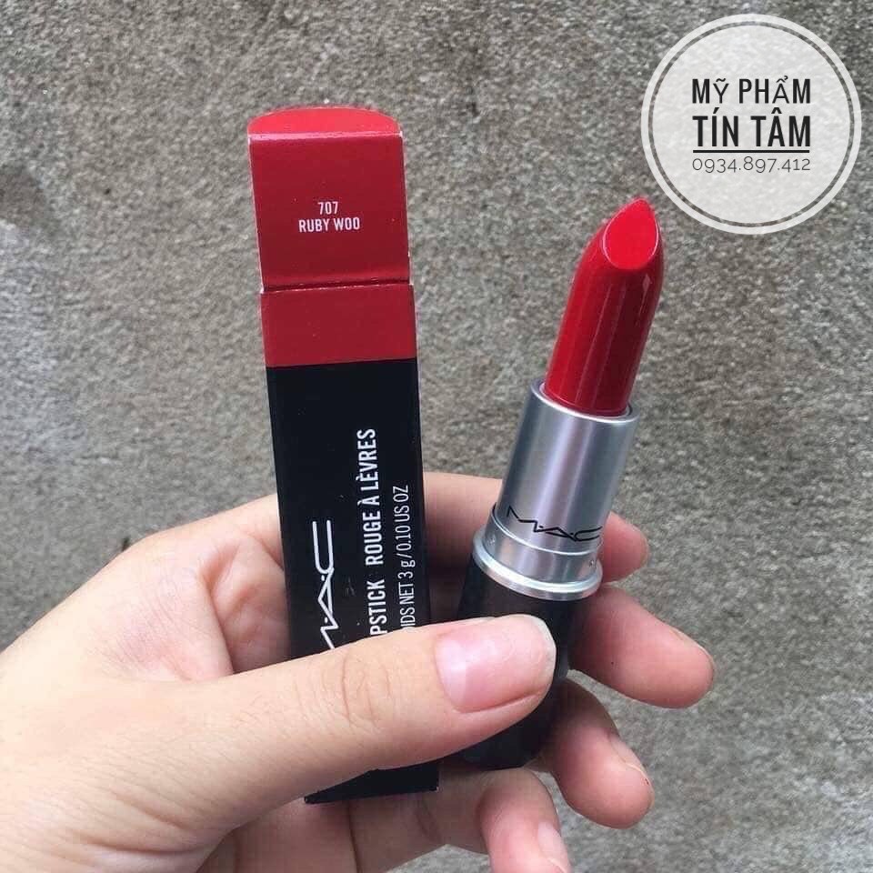 [Chính Hãng] Son Mac Retro Matte Lipstick 707 Ruby Woo Mỹ - Full Size