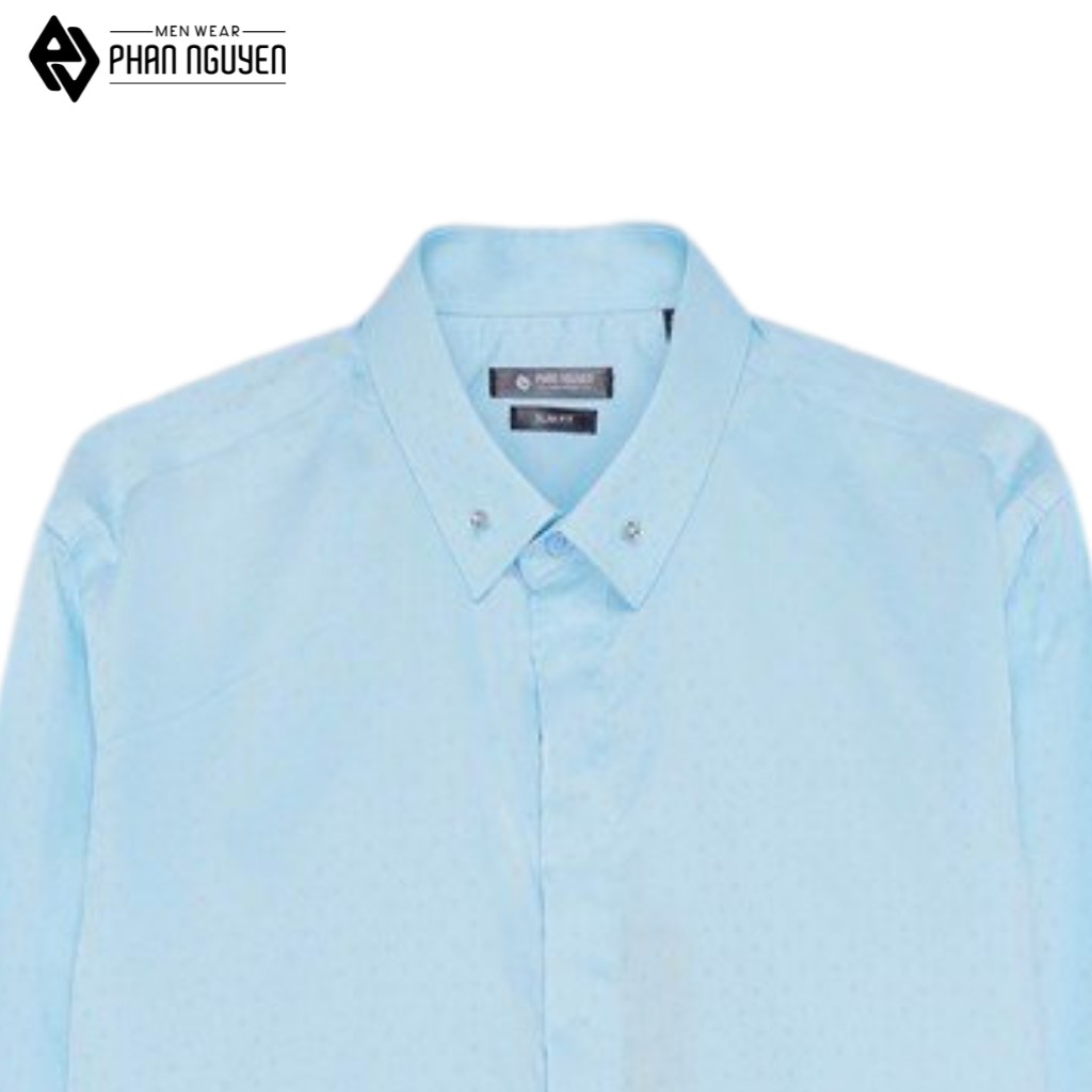Áo sơ mi nam công sở dài tay Phan Nguyễn dáng slim fit vải cotton polyspun dáng ôm cổ bẻ, thoát ẩm vượt trội SMD.704