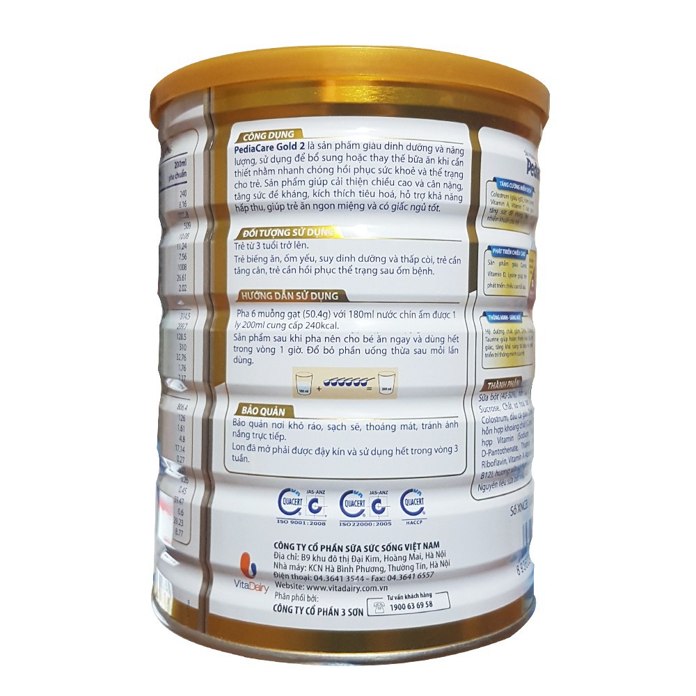Sữa Pediacare Gold số 2 hộp 900g