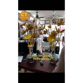 Hoa Sen Gỗ Mít ( không bình )