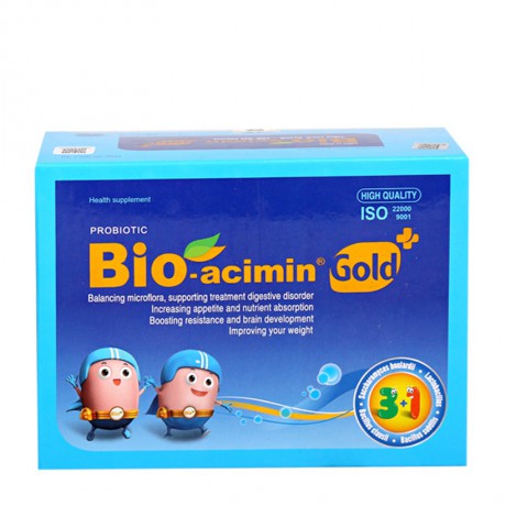 TPBVSK Cốm vi sinh Bio Acimin Gold+ - Tiêu hoá khoẻ, trẻ ăn ngon hộp 30 gói