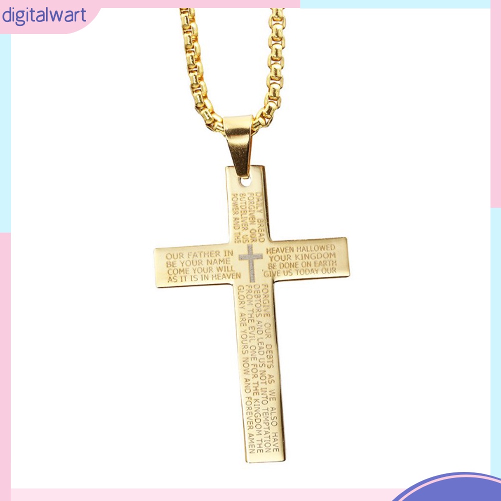 Vòng cổ Thép Titan Mặt Chữ Thập Phong Cách Retro Cá Tính Dành Cho Nam