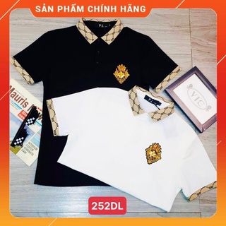 Áo thun nam có cổ coton cao cấp thêu.