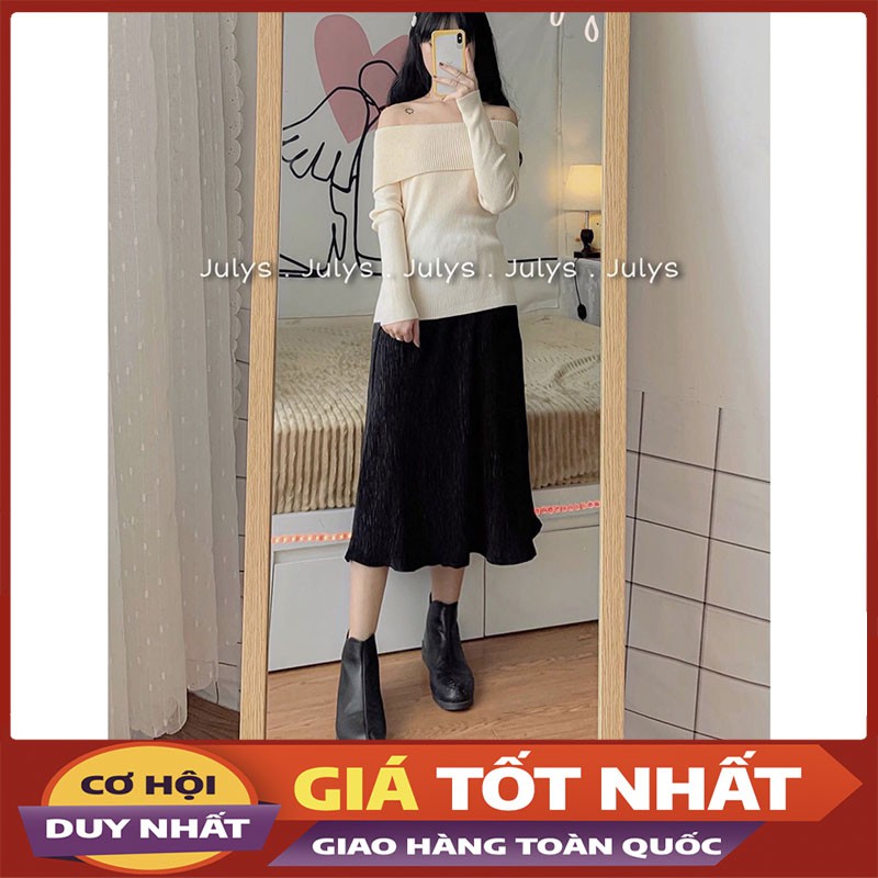 Chân Váy Nữ Vải Dập Nhăn Lên Phom Cực Xinh M1546-Violet