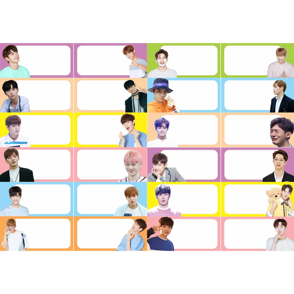 Set 24 nhãn vở WANNA ONE