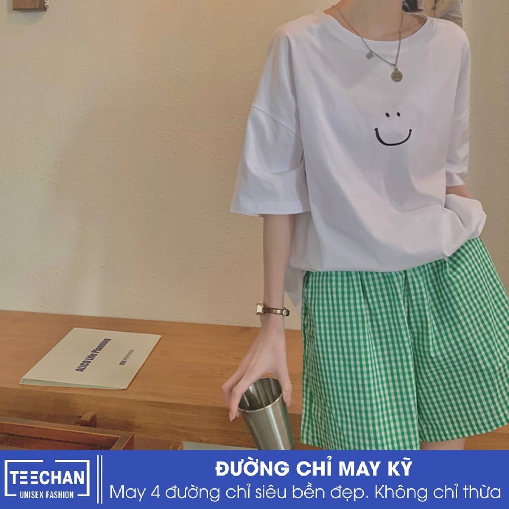 Áo thun Nam Nữ Unisex Form rộng tay lỡ TEECHAN street wear Basic thoáng mát chất cotton 100% Mã TN33