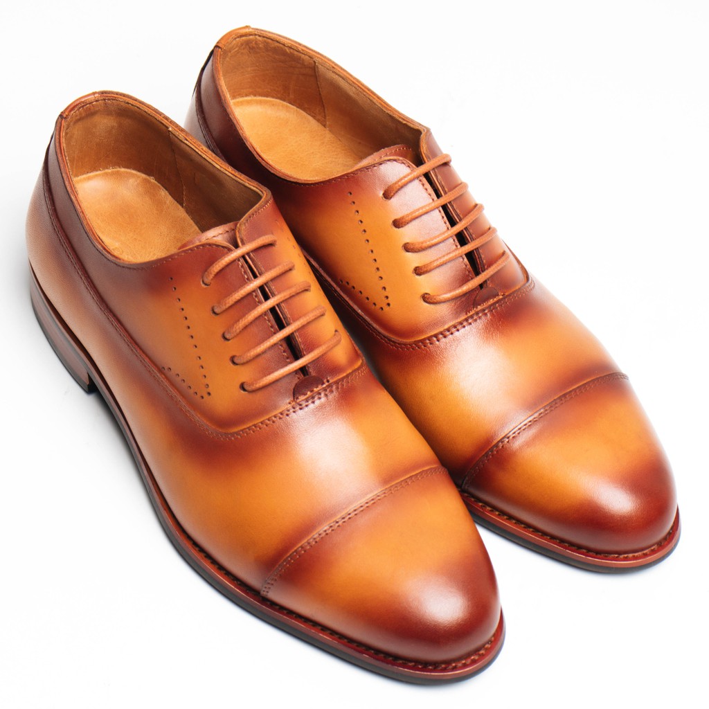 Giày Tây Cao Cấp Tonkin Captoe Oxfords - Da Bò Ý Lót Trong Da Bò Mộc - Thương hiệu Be Classy