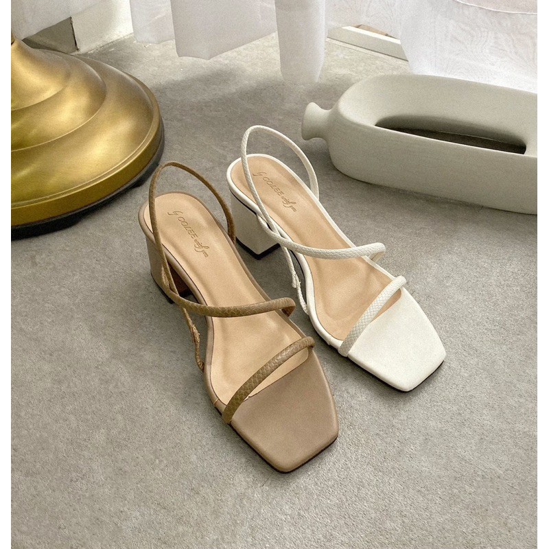 Sandal nữ cao gót quai mảnh thời trang gót vuông cao 6cm