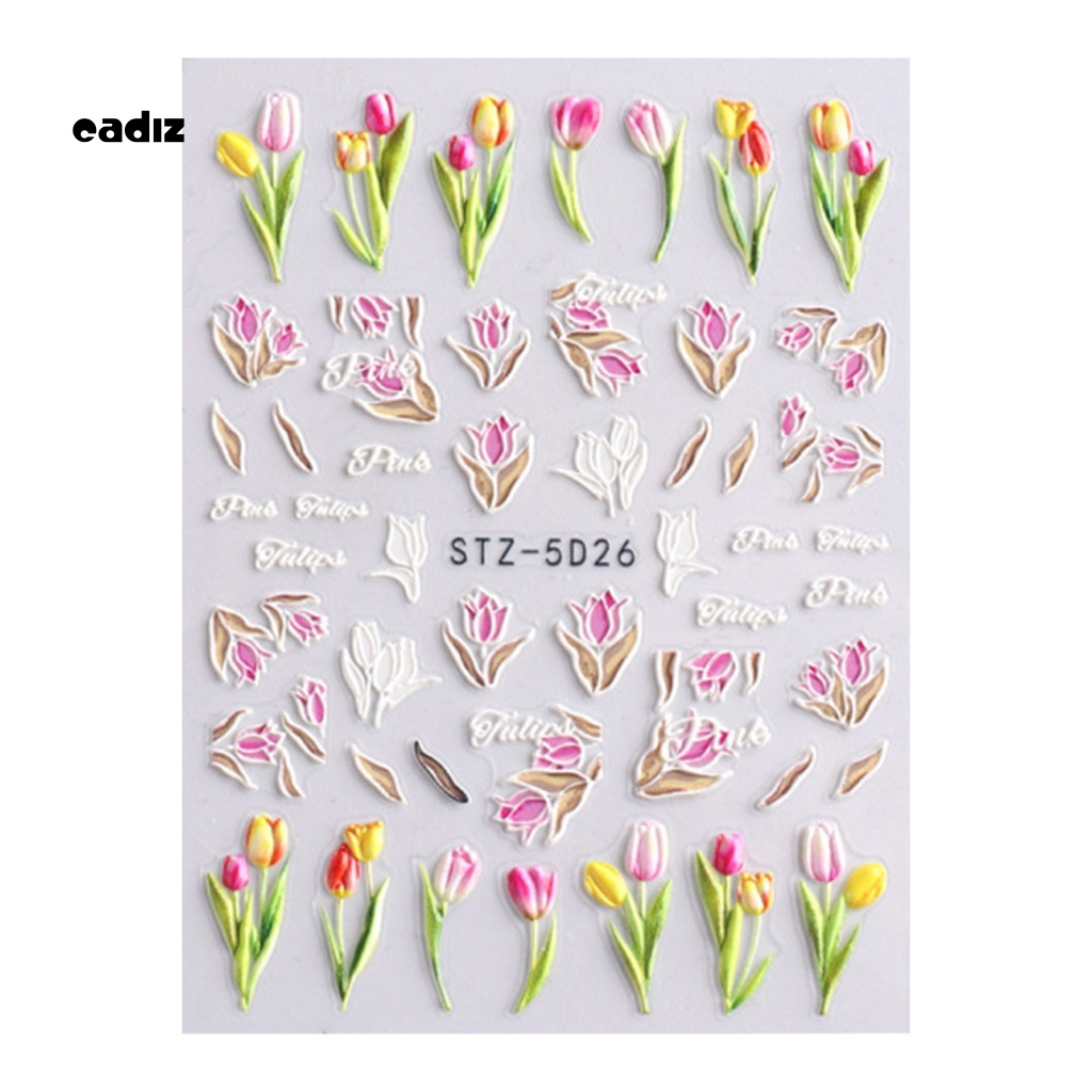 Phụ Kiện Trang Trí Móng Tay Siêu Nhẹ Hình Hoa Tulip Dễ Thương