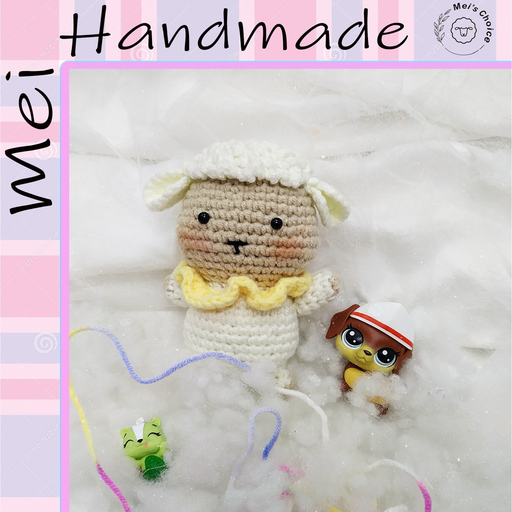 Thú len hình bé cừu handmade dễ thương
