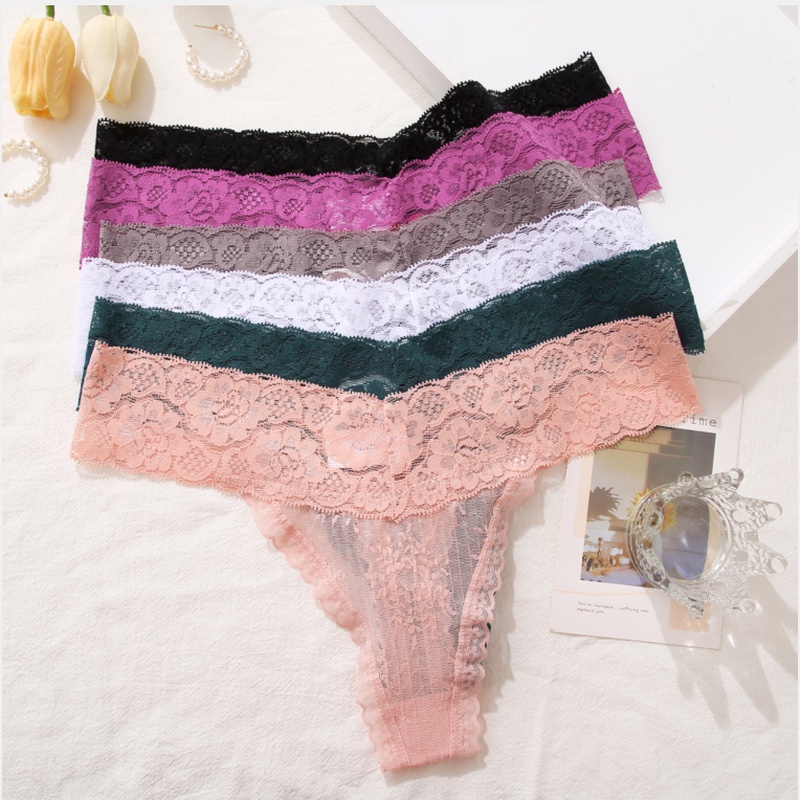 Quần lót ren TakeTalk hình cánh bướm lưng thấp trong suốt gợi cảm size S-XL cho nữ