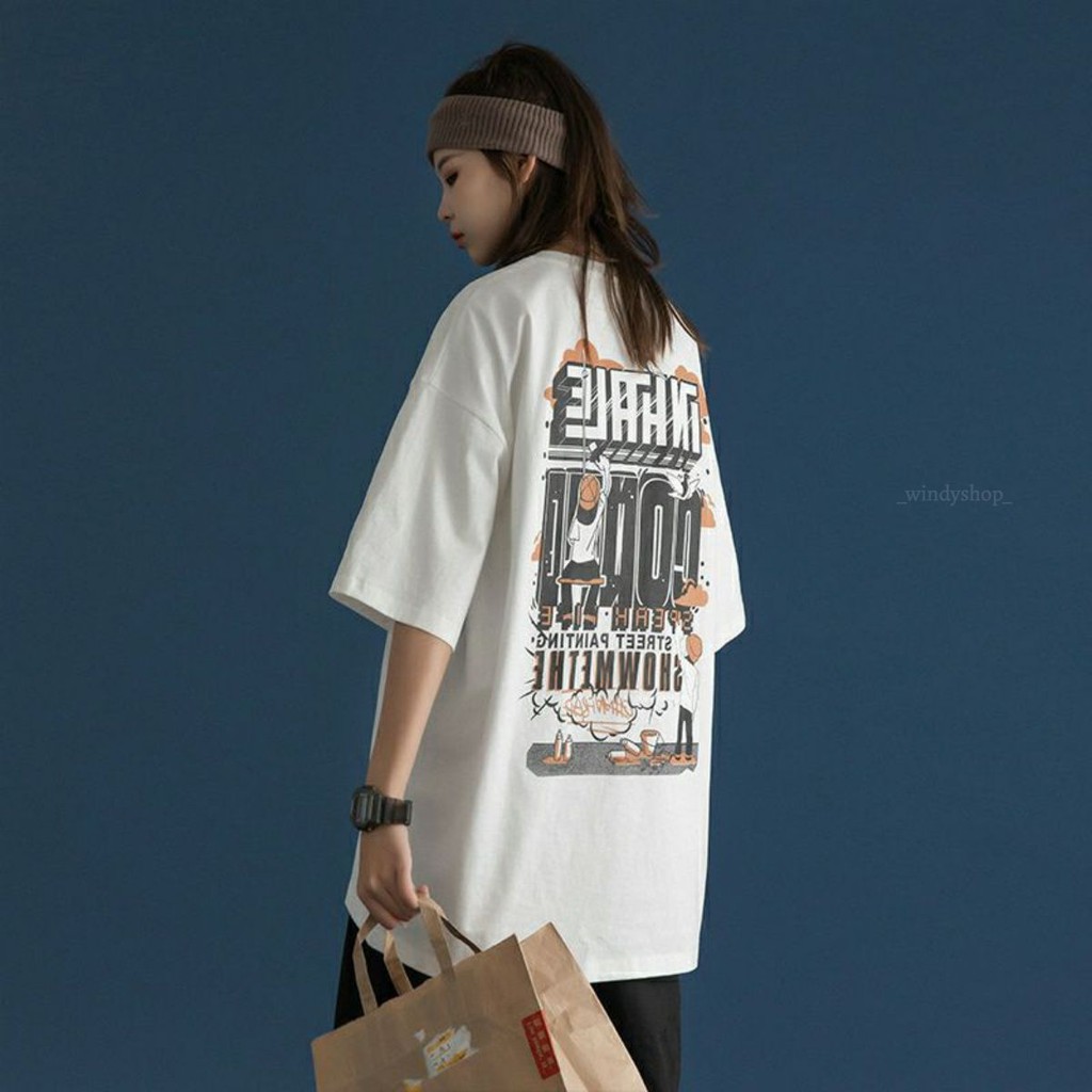 Áo Thun Tay Lỡ 100% Cotton Form Rộng Nam Nữ Unisex Thời Trang