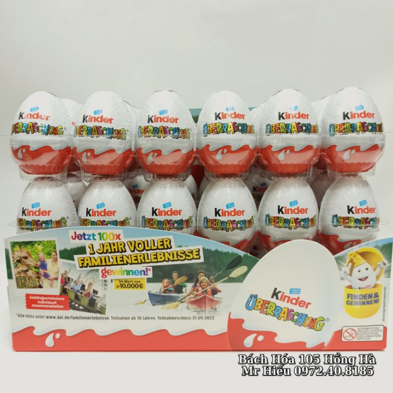 Socola trứng Kinder vỏ socola hàng Đức 20g/quả