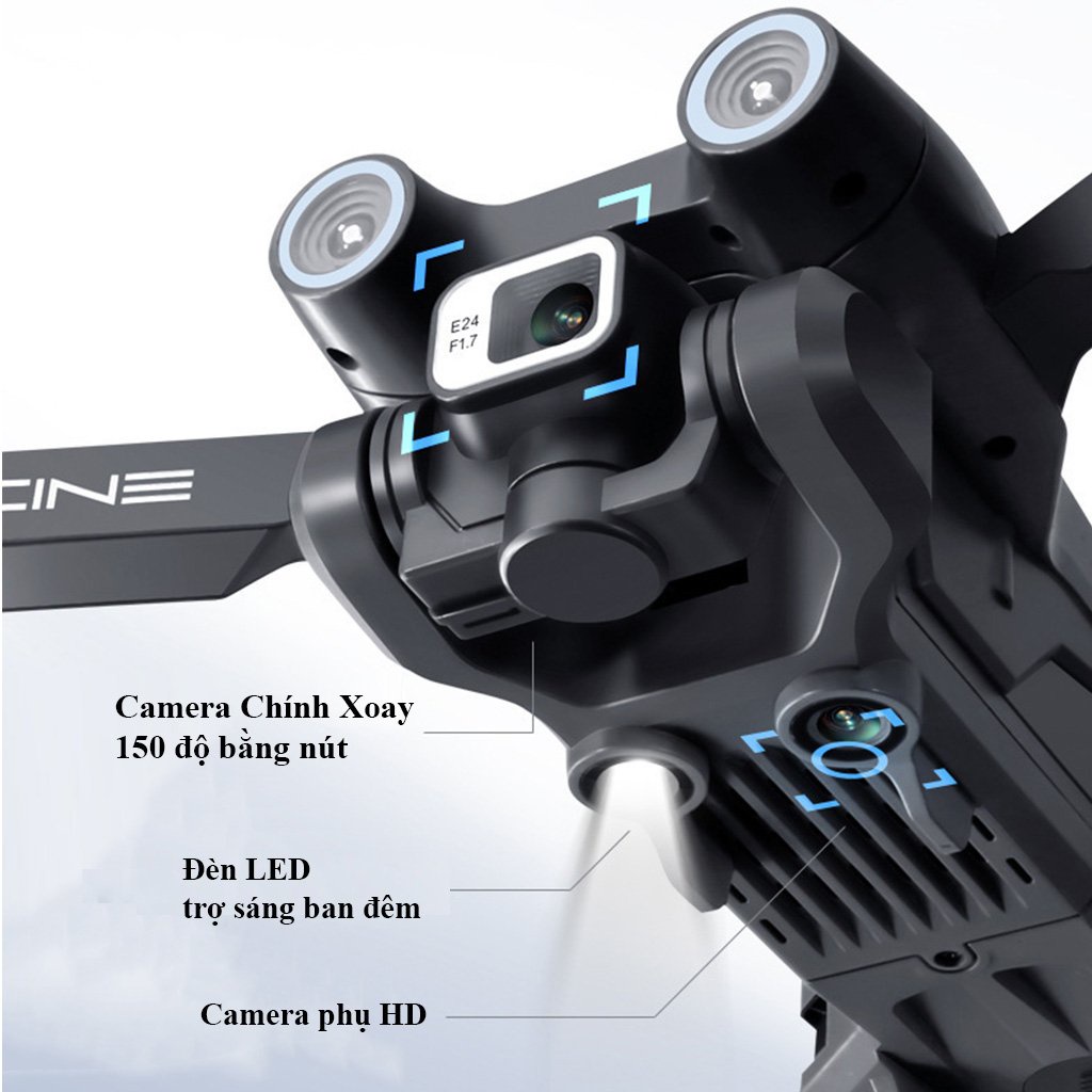 May bay dieu khien tu xa I3 - Pro Camera 4K HD kết nối wifi qua Smart phone, Flycam trang bị cảm biến va chạm 4 chiều